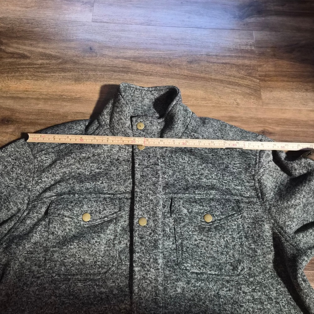 Eddie Bauer Mens Large Sweater Fleece Jacket Full Zip Snap Cabincore Outdoor - Picture 11 of 13